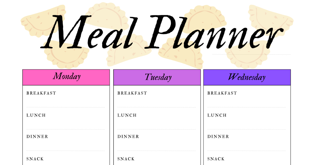 Learn How To Meal Plan Effectively With This Free Printable Menu ...